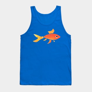 GOLDFISH Watercolor Orange Yellow Fish Cutout Tank Top